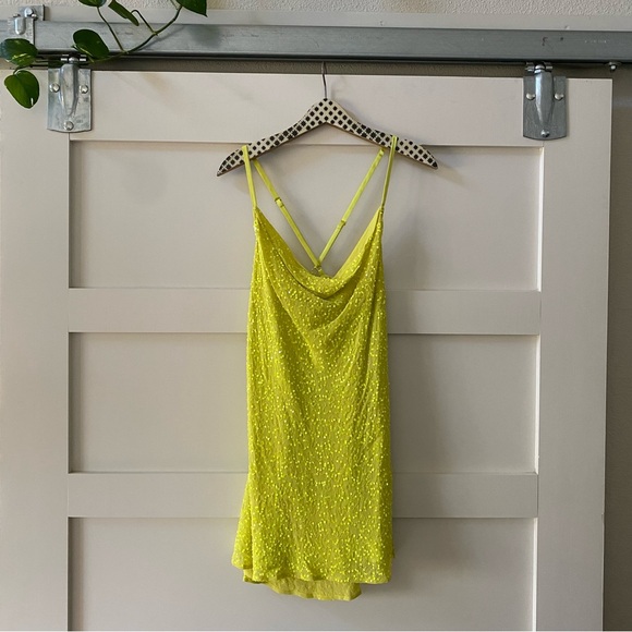 ❌ SOLD ❌ Show Me Your Mumu Lime Sequin Suzanna Slip Dresss - Picture 2 of 5